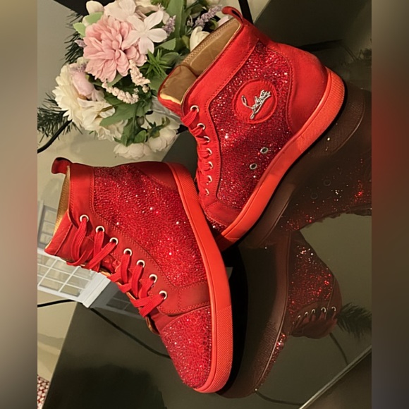 Christian Louboutin high top red bottom sneakers - Picture 7 of 9